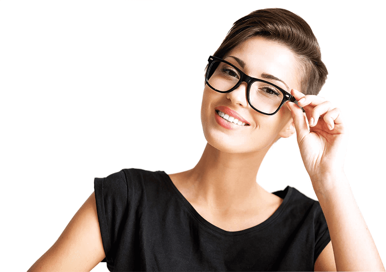 woman with medical glasses